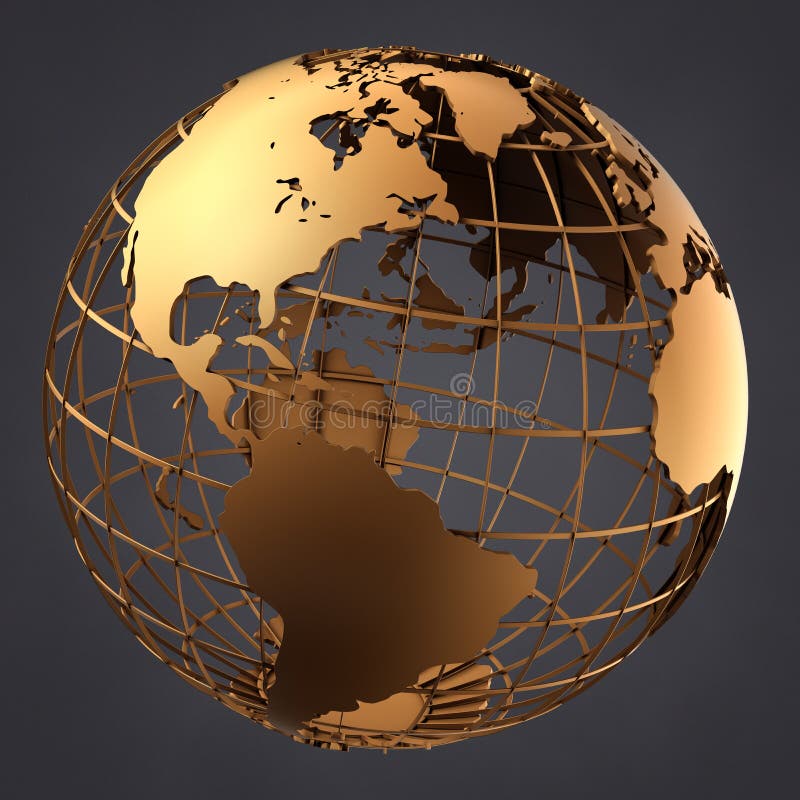 Gold Globe stock illustration. Illustration of globes - 28863884
