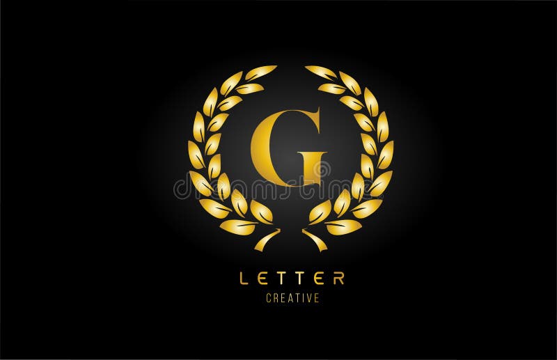 Gold Golden G Alphabet Letter Logo Icon With Floral Design For Business And Company Stock Vector Illustration Of Identity Icon