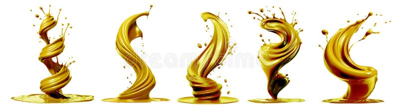 Beige Liquid Gold Ink Paint Splashes PNG Graphic by digital