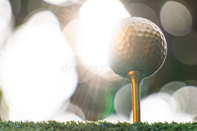 Golden Golf Ball is the World`s Biggest Sport Stock Image Image of