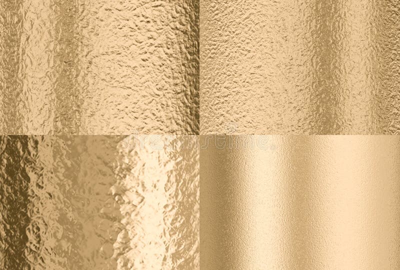 Gold Hammered Effect Background, Four Different Solutions Stock