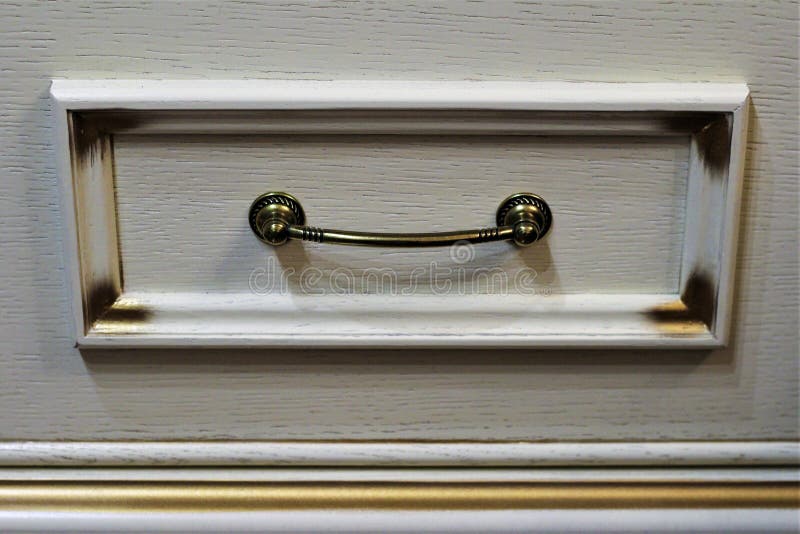 Gold Handle from the Bedside Table Stock Image Image of elegance