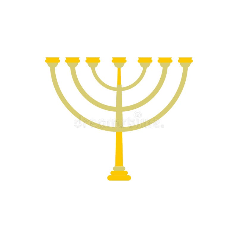 Hanukkah Gold Menorah Icon Vector Stock Vector Illustration of jewish