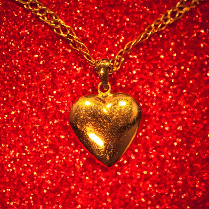 Gold heart pendant stock image. Image of shiny, memory 49193503