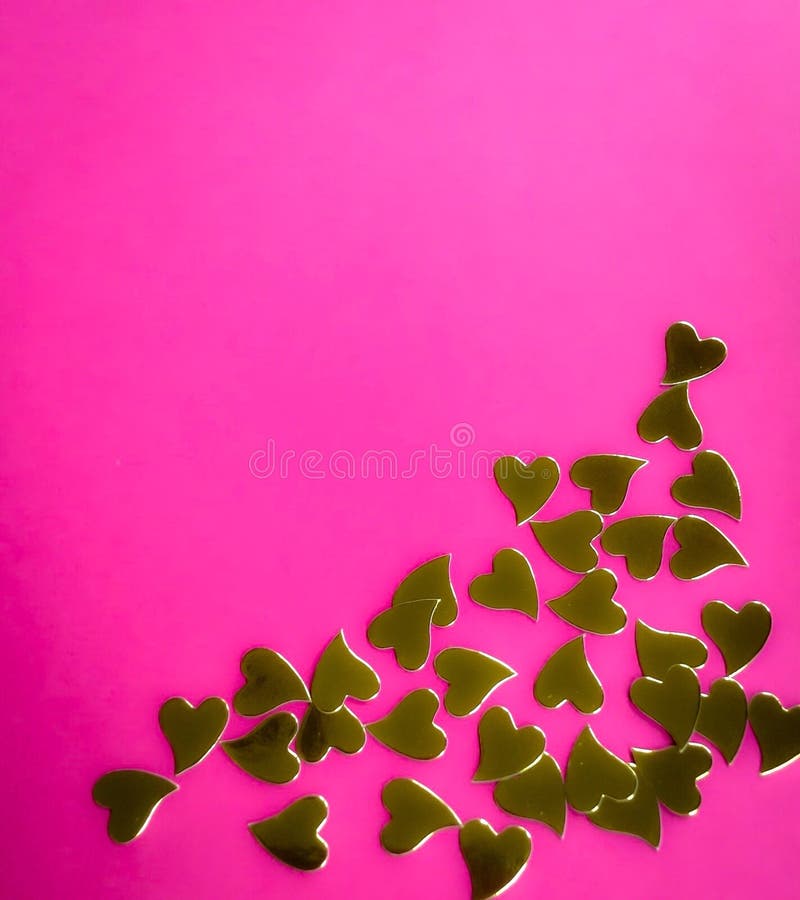 Gold Hearts on a Pink Background Stock Image Image of valentine, scrapbooks 62150221