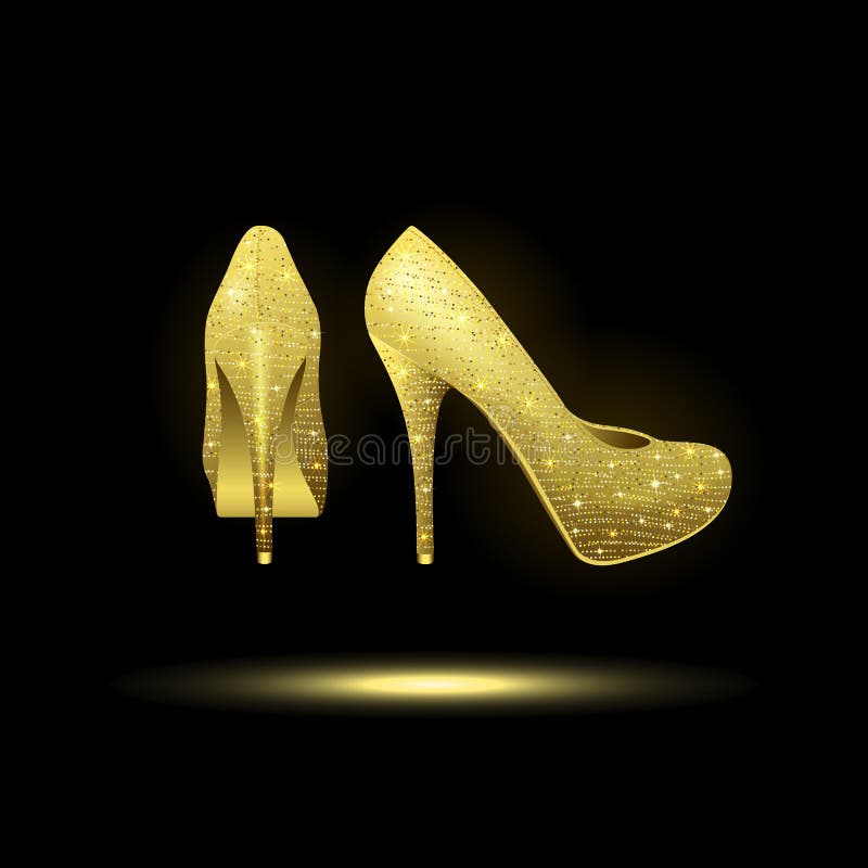 Gold high heels stock illustration. Illustration of lacquer 9246580