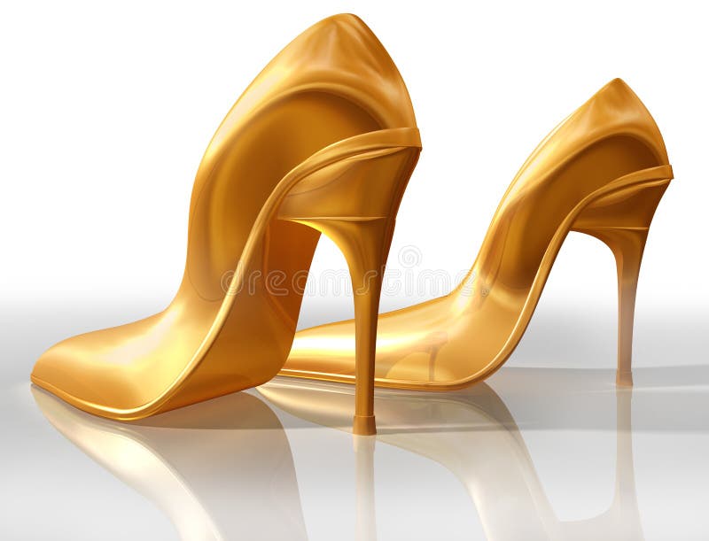 Gold high heels stock illustration. Illustration of lacquer 9246580