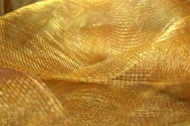 Gold Holiday Netting Fabric