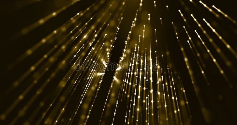 Gold information transfer with dots and representing data fiber. Tech, luxury, cyber concept stock illustration