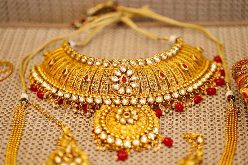 Gold Jewelry in Box , Necklace Stock Image Image of gold, elegant