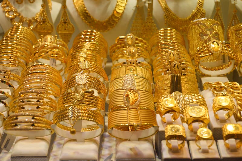 Gold Jewelry in Grand Bazaar Stock Photo - Image of capital, jewel ...