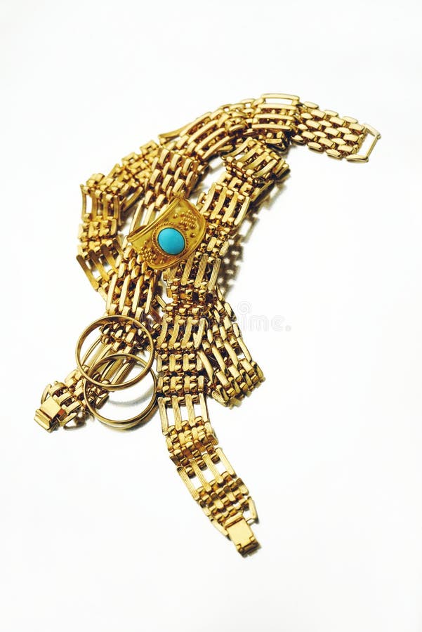 Gold Jewelry Mix stock image. Image of vertical, gold 44184479
