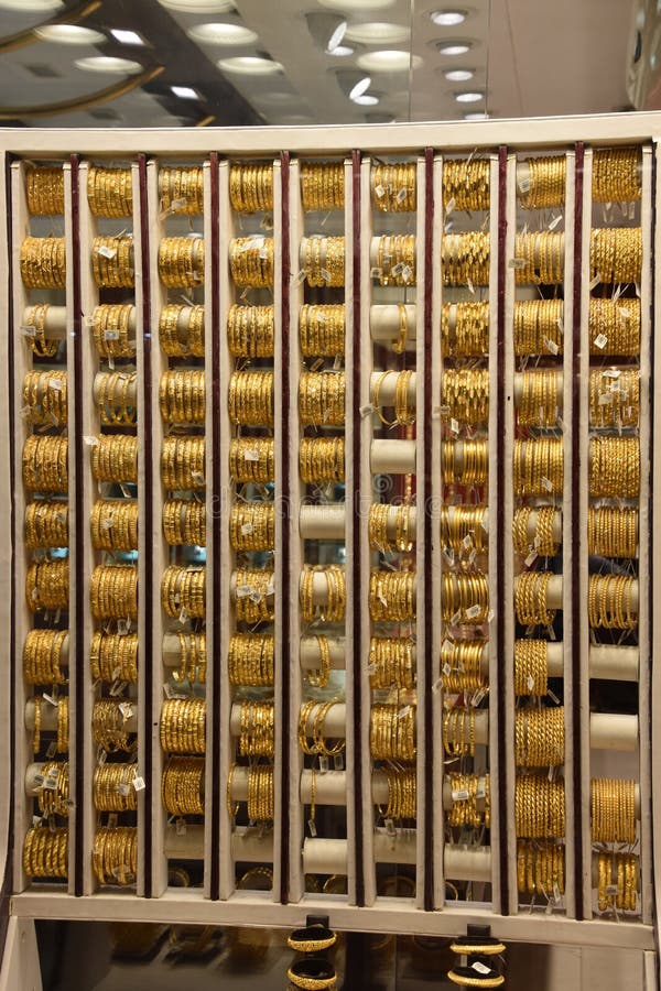 Gold Jewelry in Shops in Dubai, UAE Editorial Photography Image of