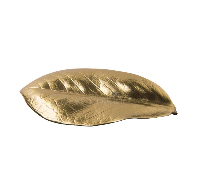 Gold Leaf On White Background Stock Photo - Image of leaf, crafted