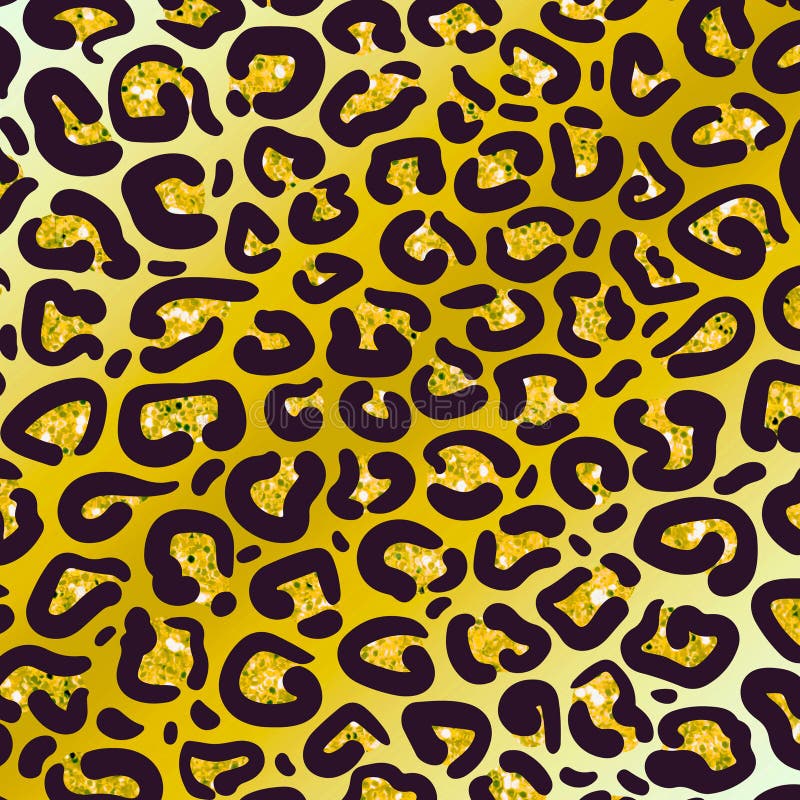 Gold Leopard Print Digital Paper, Seamless Cheetah Skin Pattern ...