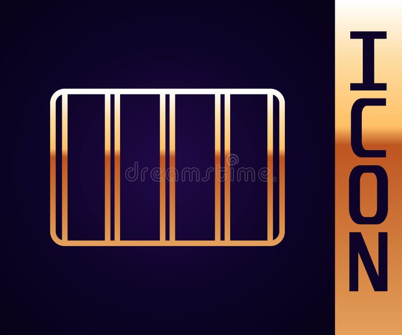 Gold line Color palette guide icon isolated on black background. Modular grid. Vector royalty free illustration