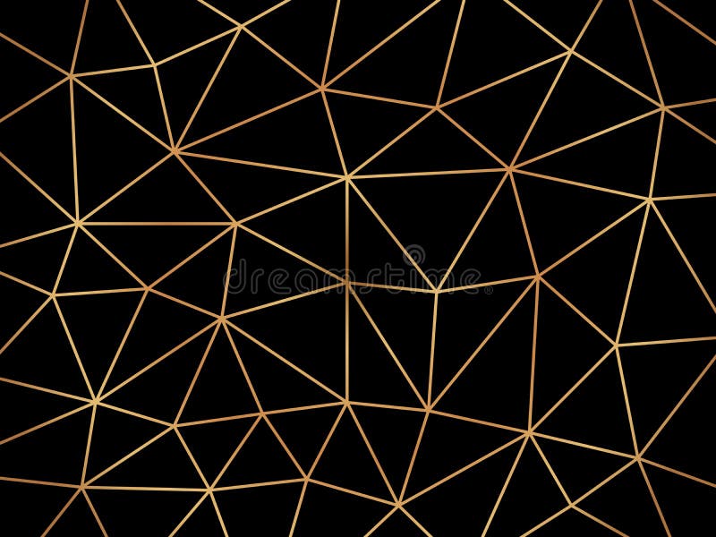 Gold line mosaic background. Presentation golden wallpaper, diamond styling. Geometric festive texture, business card vector illustration