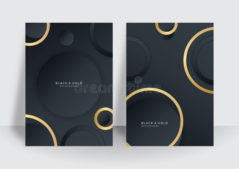 Gold Lines on Black Background for Cover Design Template Stock Illustration Illustration of