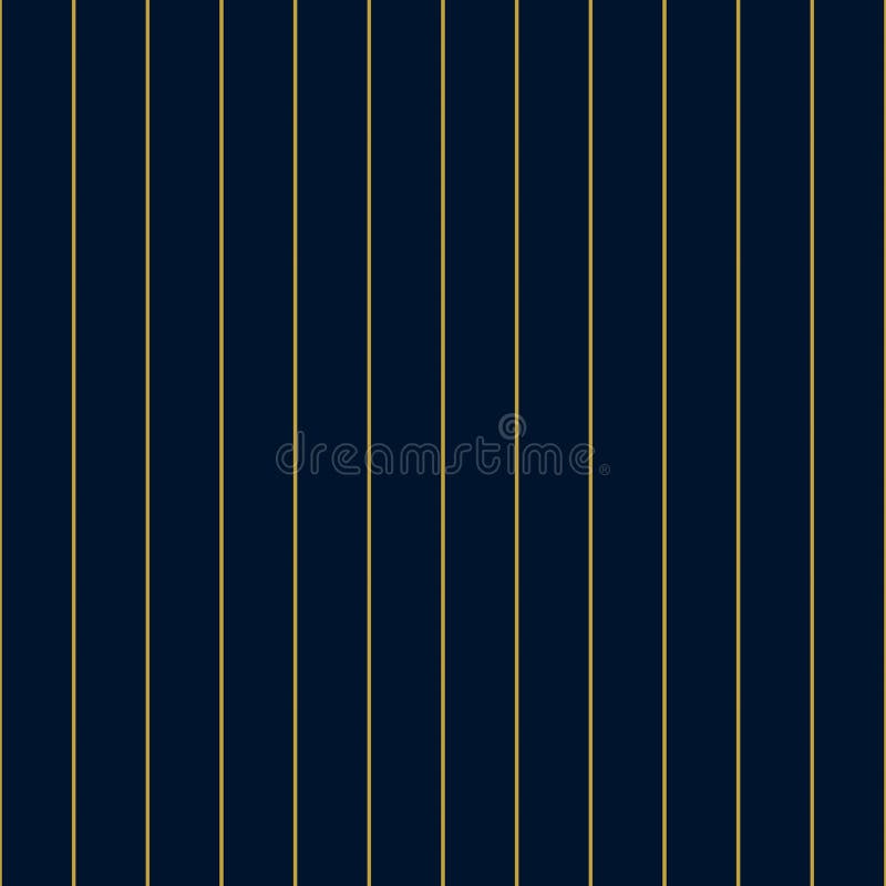 Gold Lines on Blue Background, Vertical Stripes Pattern, Seamless Texture Background Stock