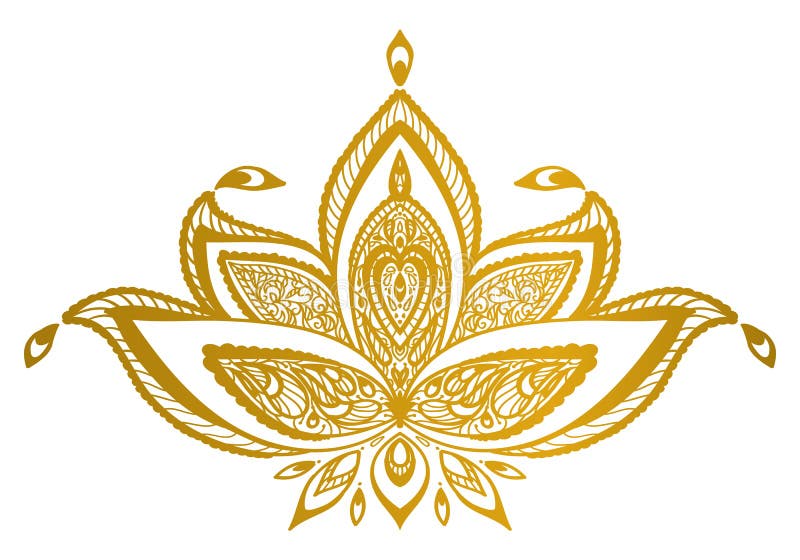Download Gold lotus border mandala. stock vector. Illustration of ...