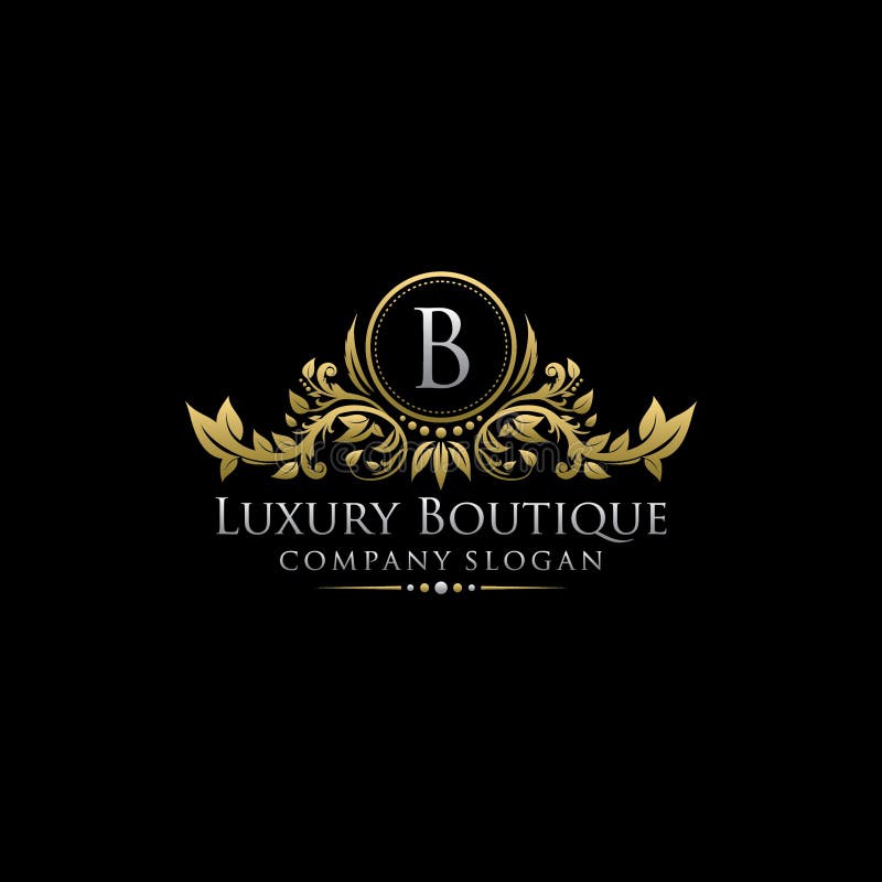 Luxury Crown Letter B Silver Shield Logo. Stock Illustration ...