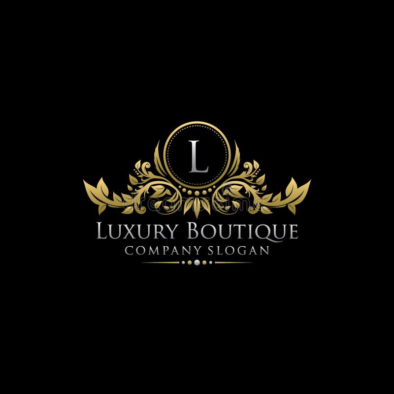 Gold Luxury Boutique L Letter Logo Stock Illustration - Illustration of ...