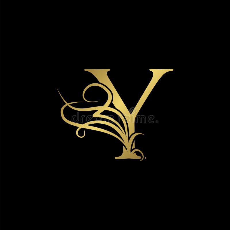 Gold Luxury Initial Y Letter Logo Icon Concept Monogram Nature Ornate ...
