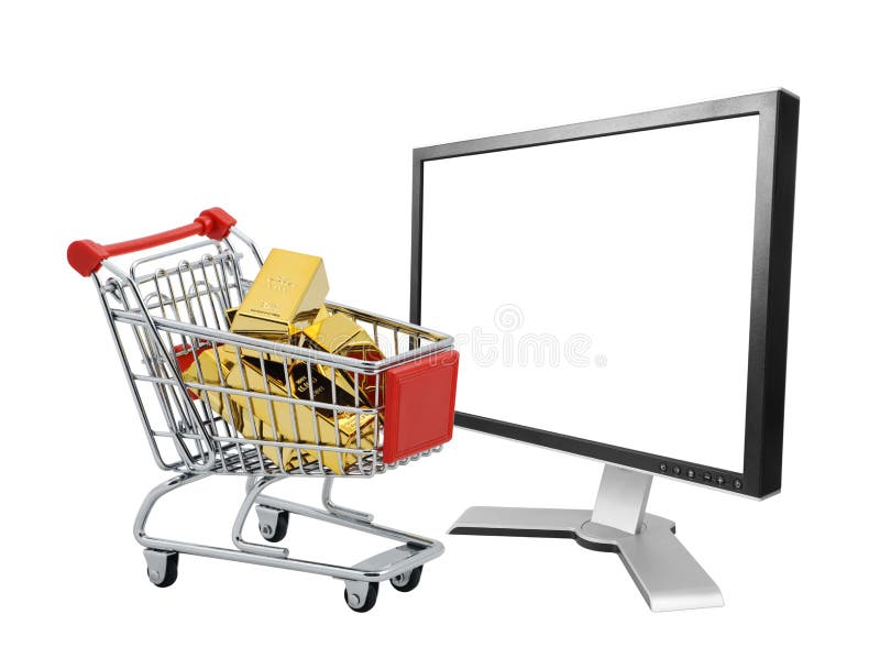 Gold market online royalty free stock photography