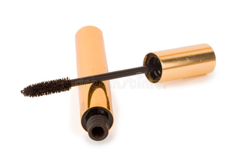 Gold Mascara And Brush Picture. Image 8235616