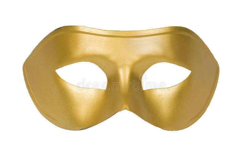 Gold face mask on white background. Gold face mask on white background