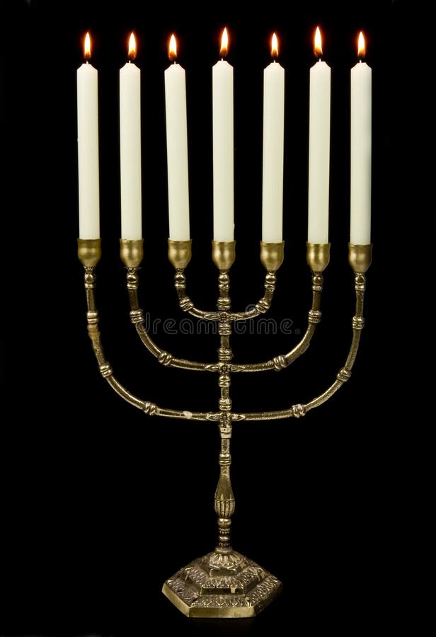 Gold menorah candles