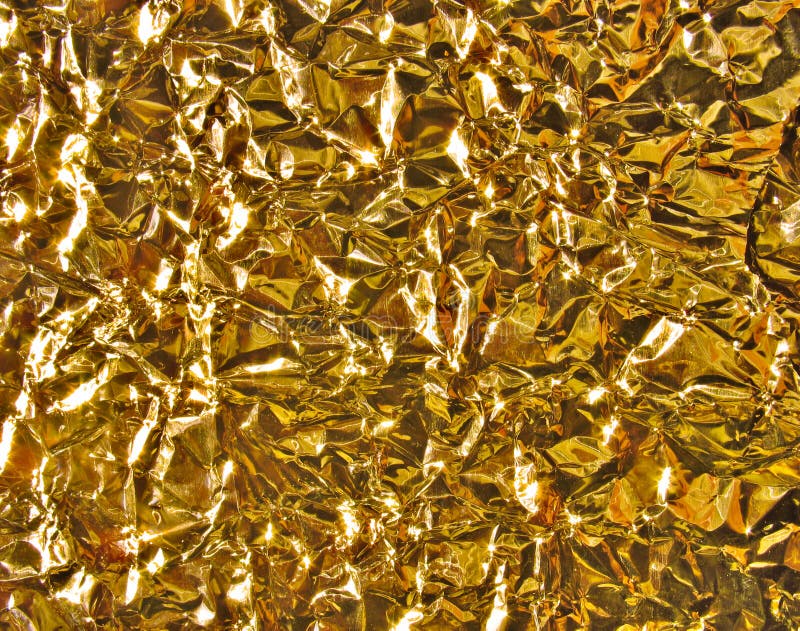 Gold Metal Texture Crumpled Foil Stock Photo Image of glare