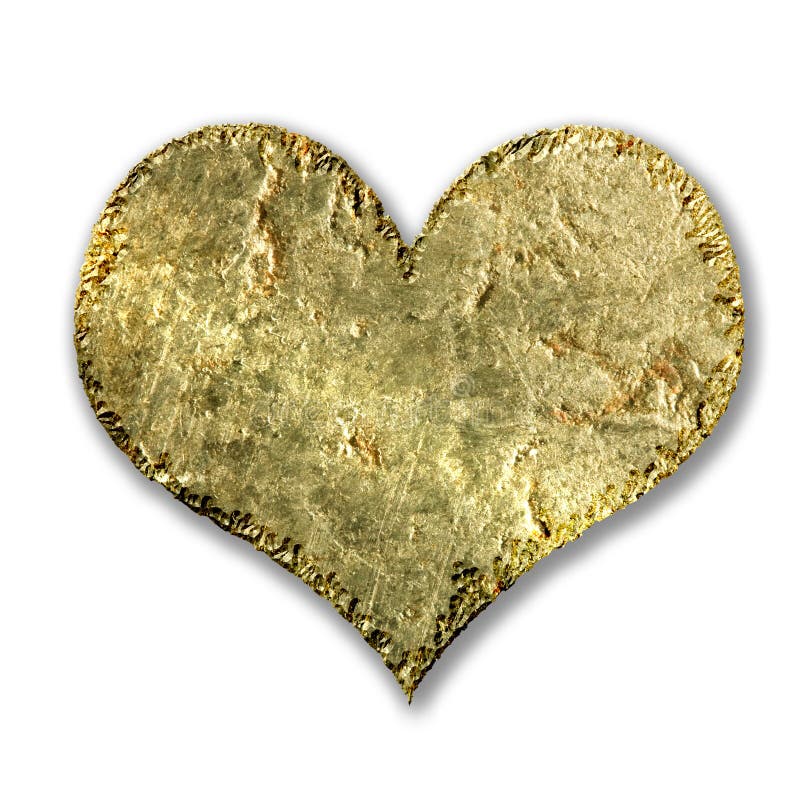 Gold metallic grunge heart