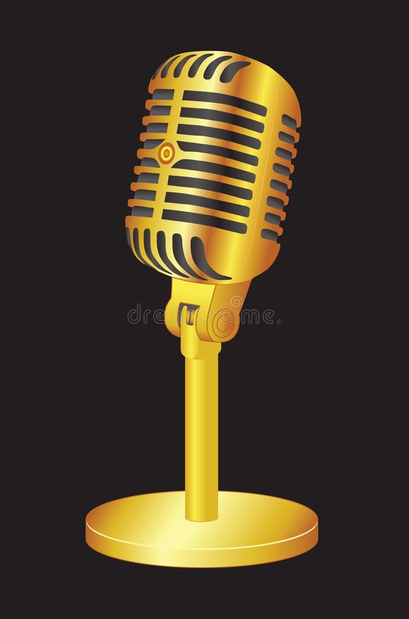 Gold Microphone stock illustration