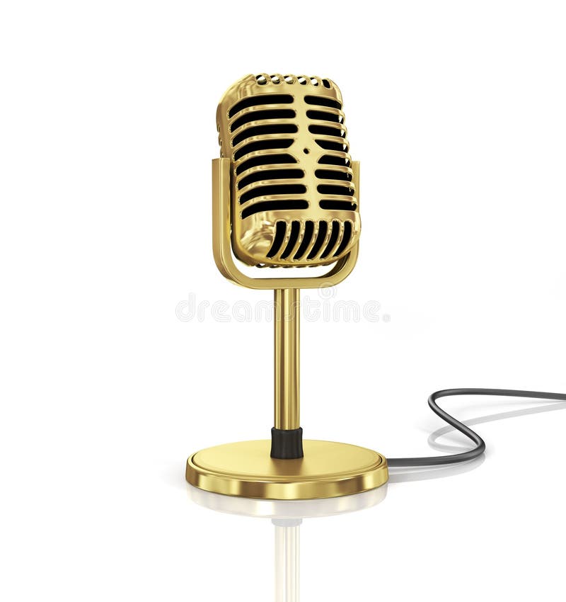 Gold Microphone stock illustration