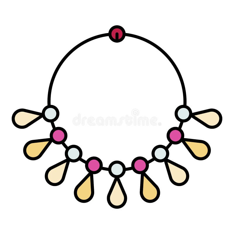 Gold Necklace Icon Color Outline Vector Stock Vector Illustration of