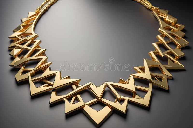 Gold necklace on a mannequin on a black background. ai generative vector illustration