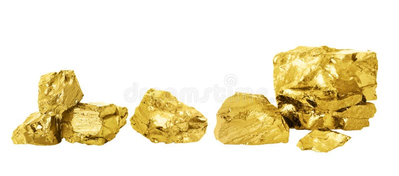 Gold nugget set. stock images