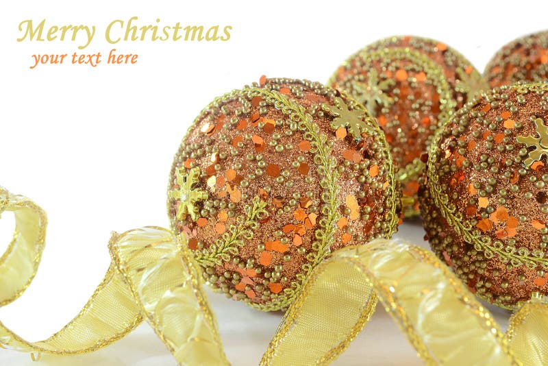 Gold and orange Christmas decorations