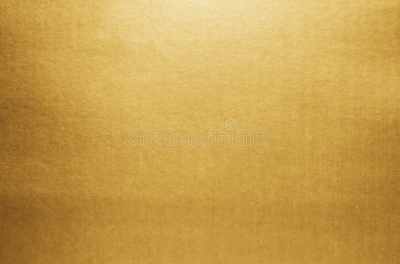 Gold paper texture background. Golden metallic blank paper sheet surface smooth reflection