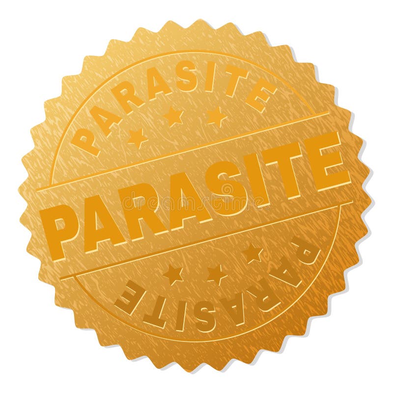 Gold-PARASIT Ausweis-Stempel vektor abbildung