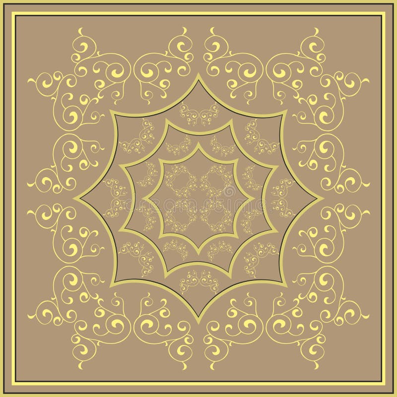 Gold Pattern on a Bronze Background Stock Illustration Illustration of collage, graphic 87993417