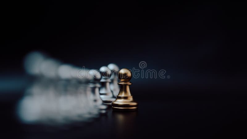 Gold Pawn of Chess. Unique, Think Different Stock Photo - Image of company,  performance: 203365712