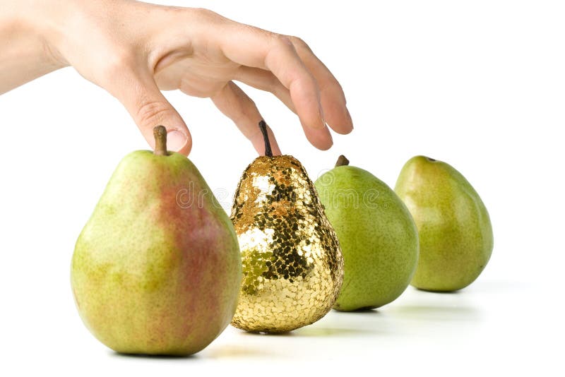 Gold pear stock image. Image of healthy, pear, concepts 7652197
