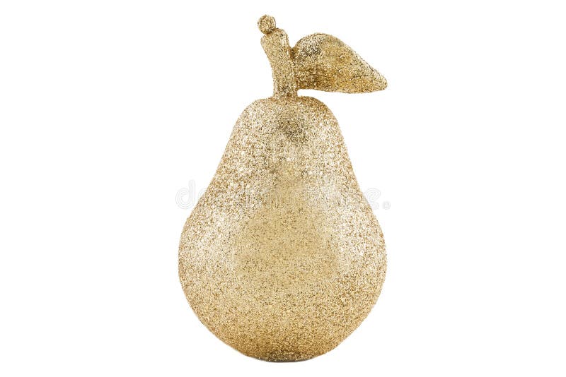 Gold Pear Isolated on White Background Stock Image Image of space