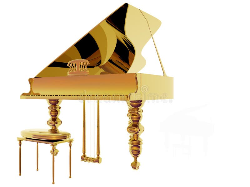 Gold Piano stock illustration. Illustration of play, classical - 29195275