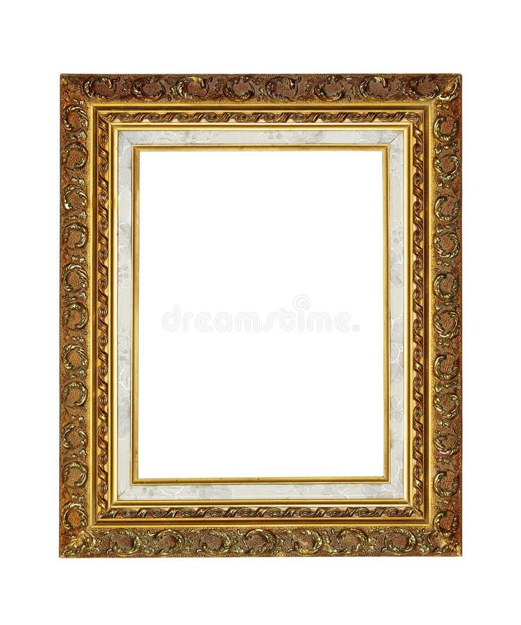 Old Golden Empty Picture Frame Isolated Stock Photo Image of edge