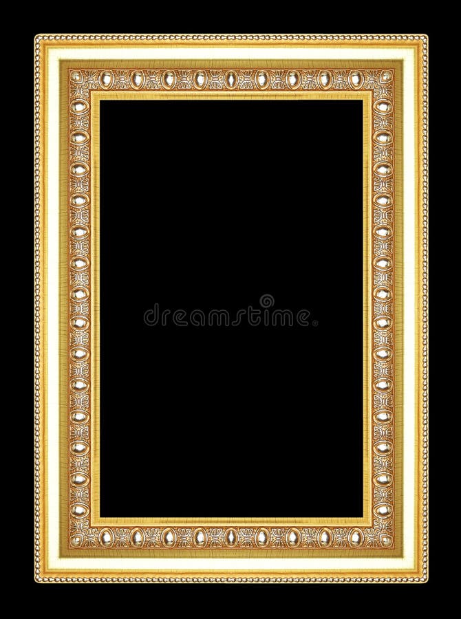 Gold Picture Frame Isolated on Black Background Stock Photo Image of