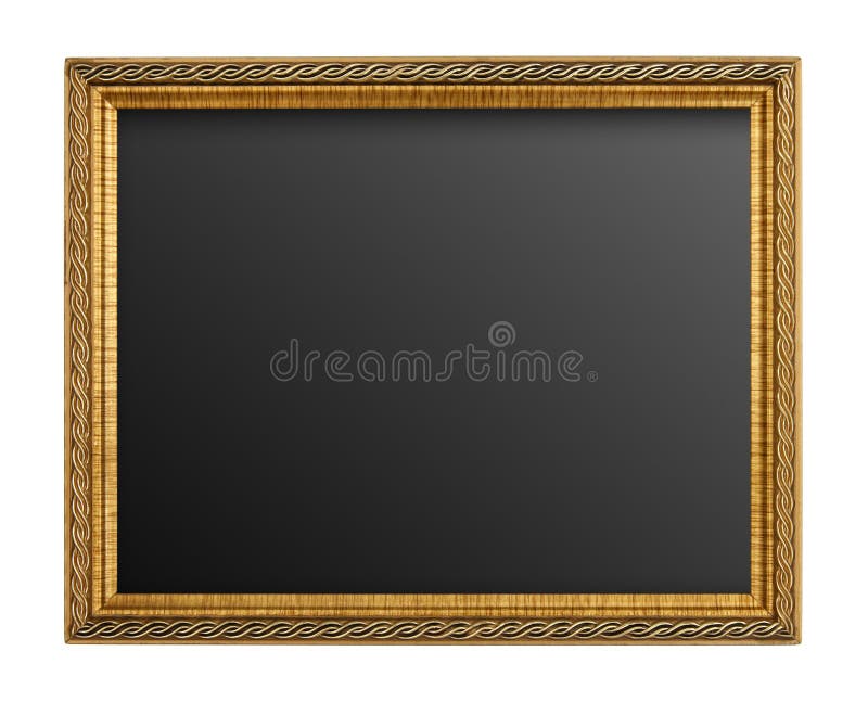 Gold picture frame isolated