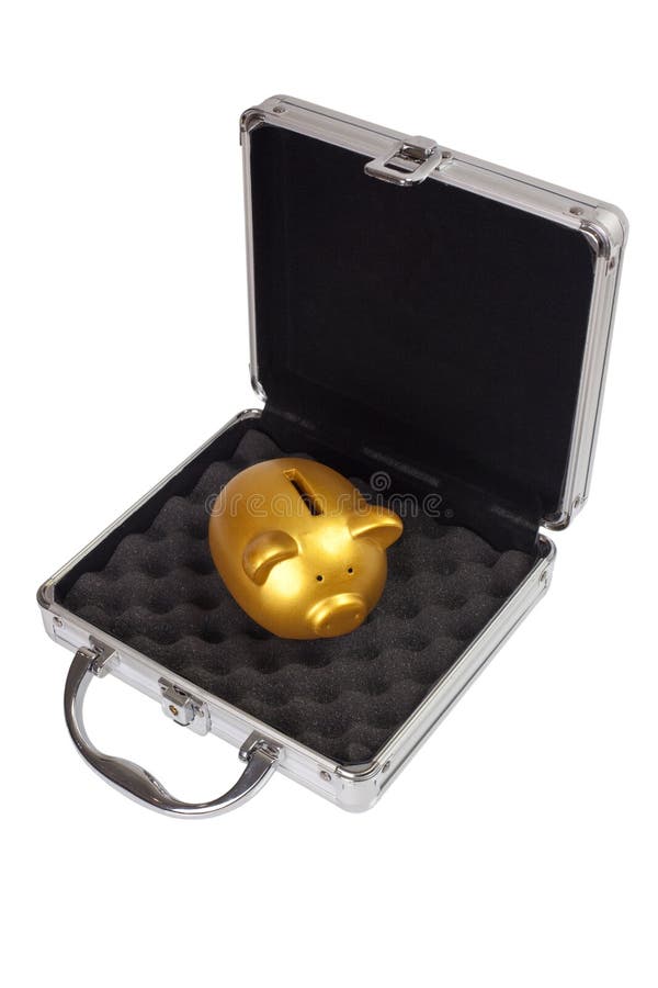 Gold piggy bank stock image. Image of copy, copyspace 10578273